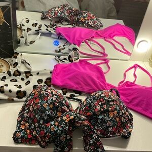 Floral and Pink Bikini Set